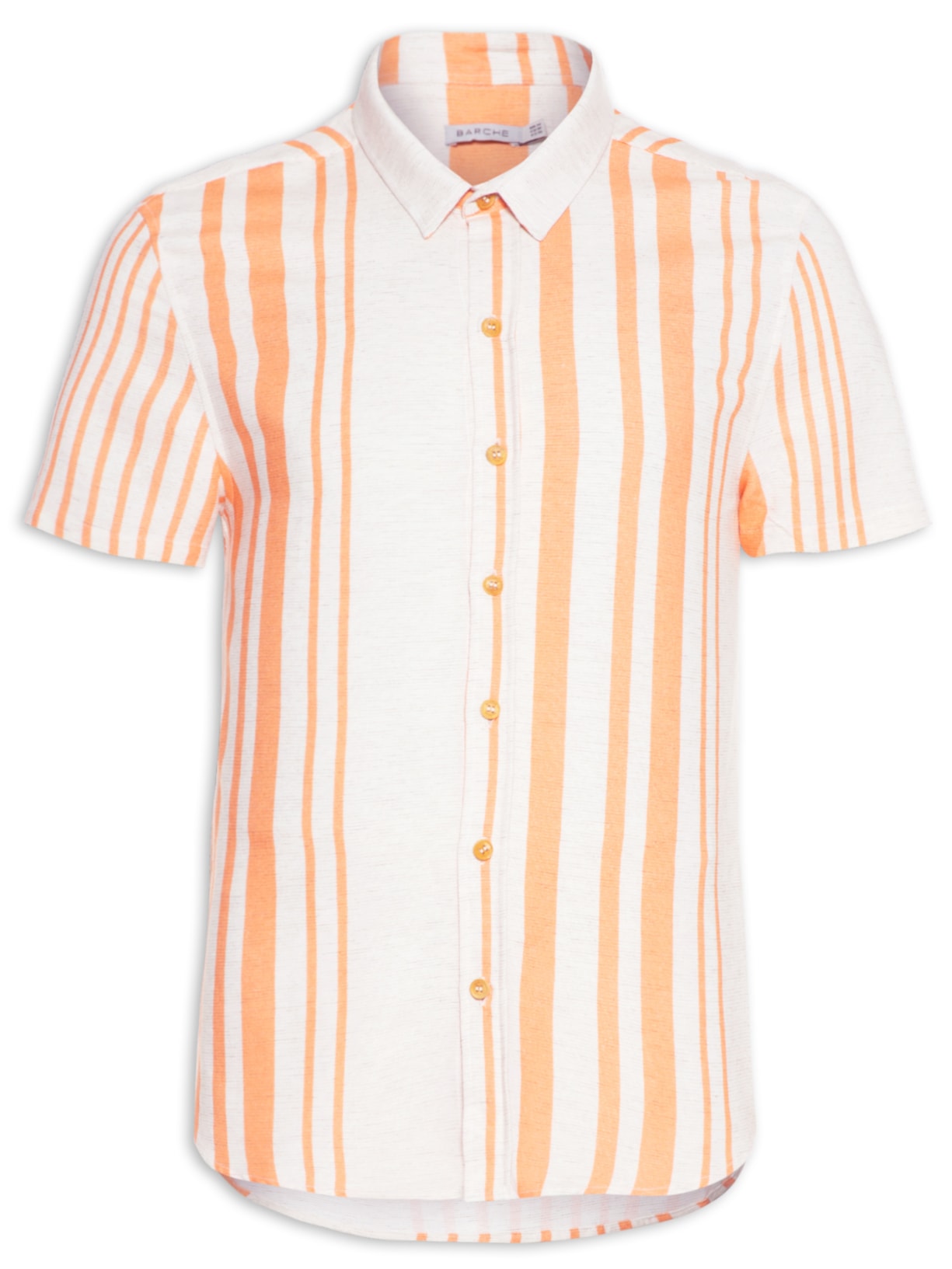 Camisa Masculina Estampada Manga Curta - Laranja