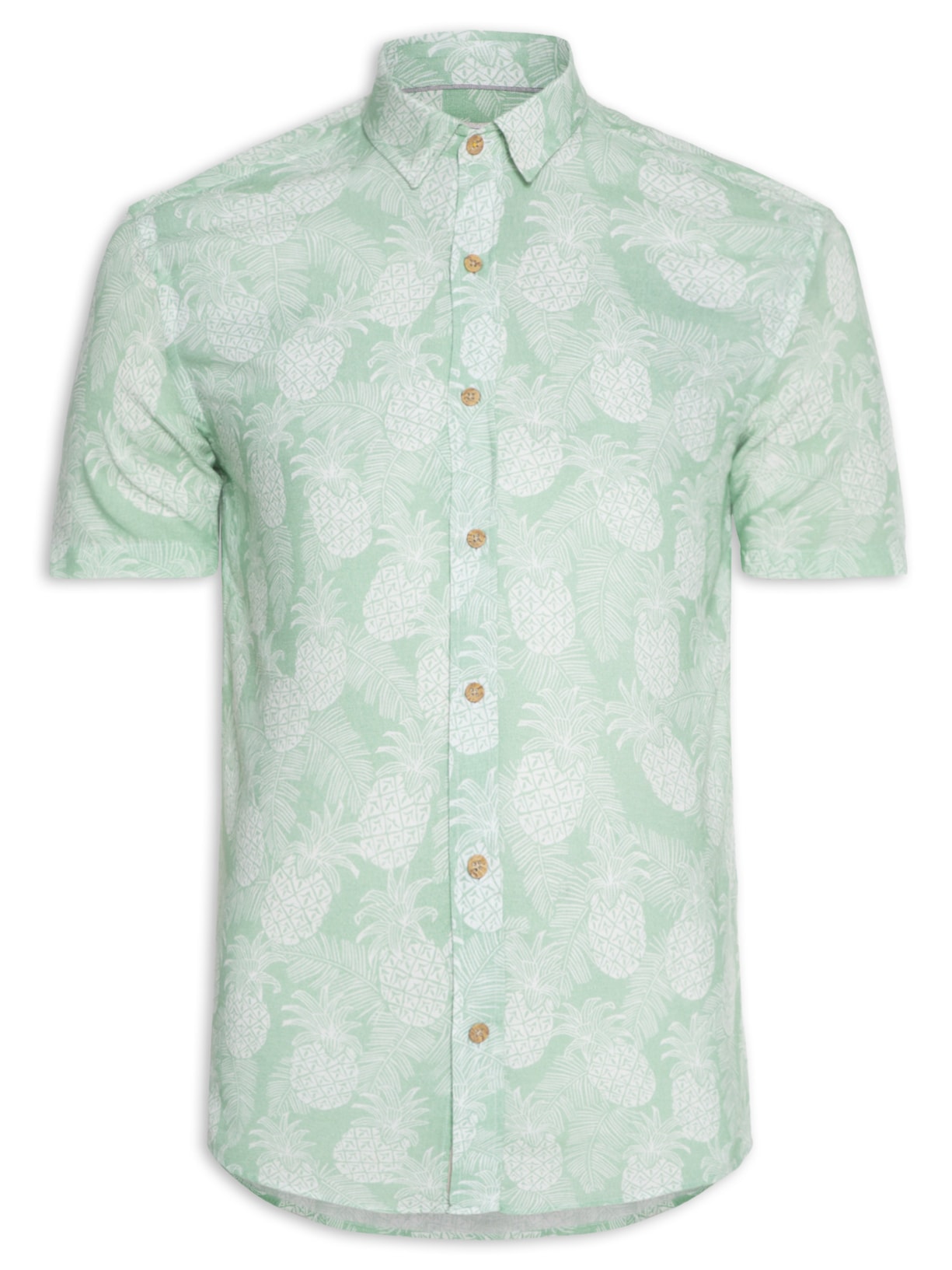 Camisa Masculina Estampada Manga Curta - Verde