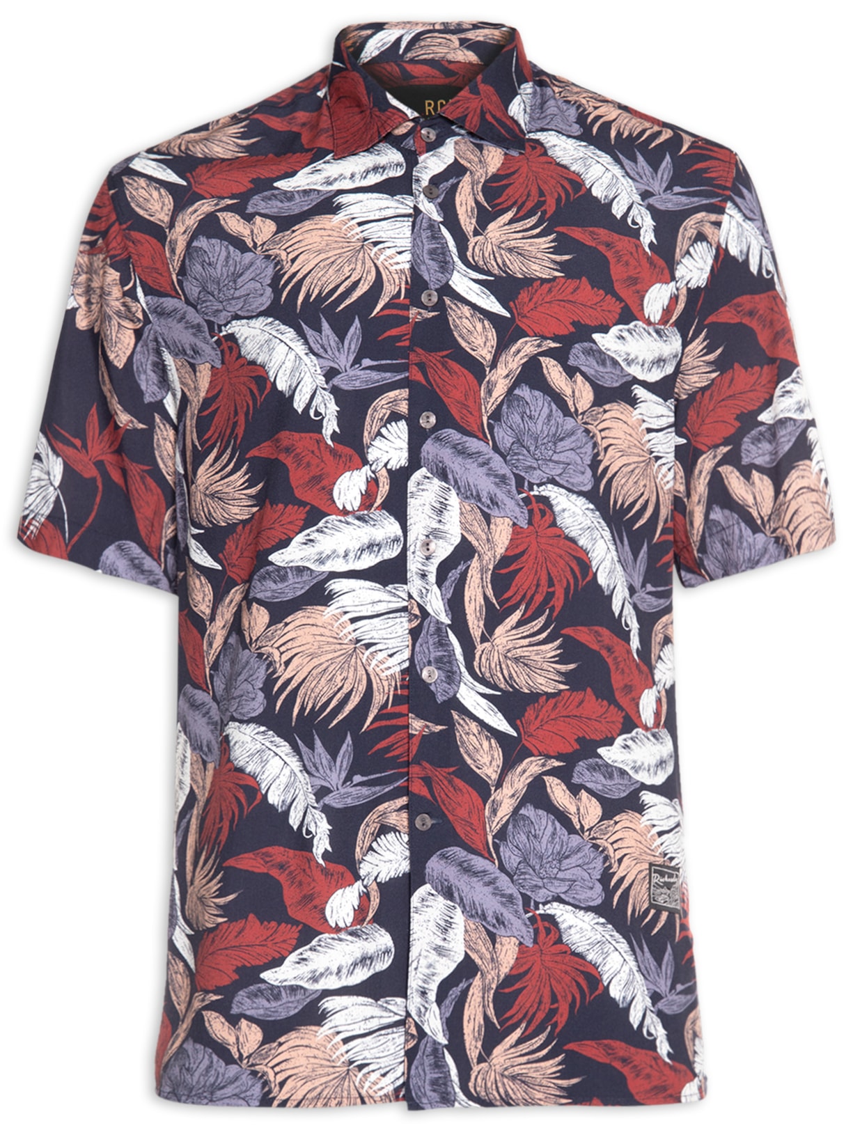 Camisa Masculina Estampada Melt Manga Curta - Azul