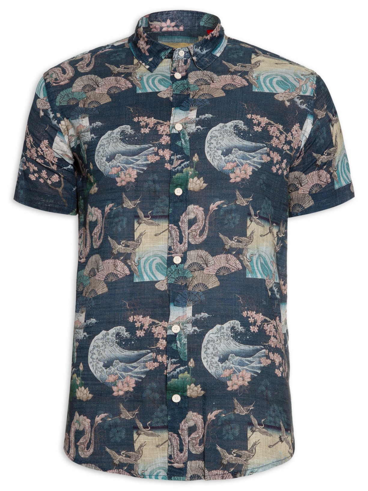 Camisa Masculina Estampada Yoru - Azul