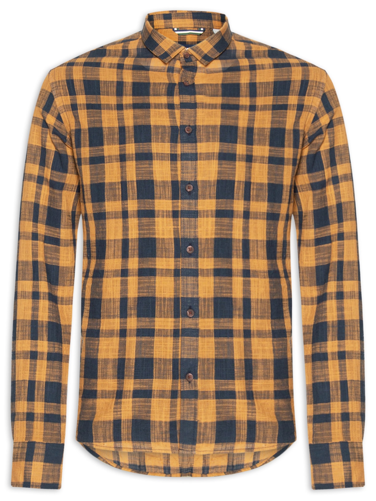 Camisa Masculina Flame Xadrez Jim - Amarelo