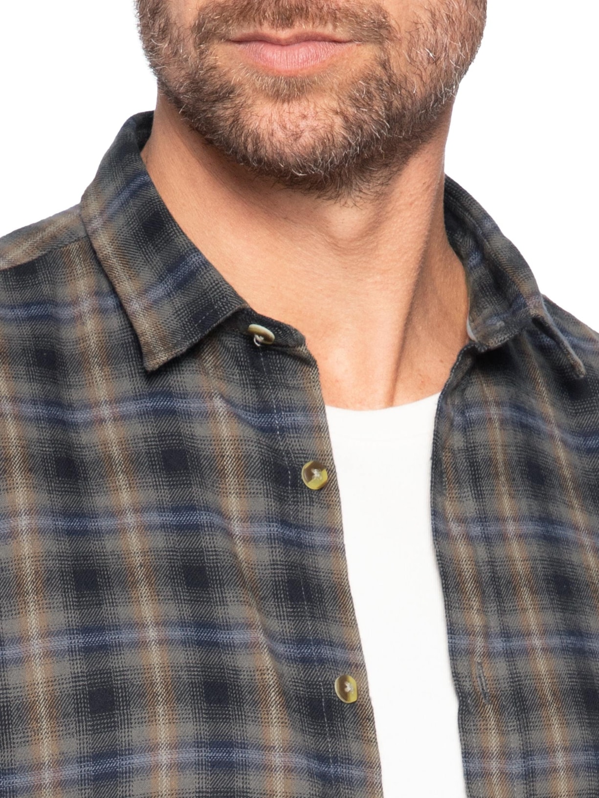 Camisa Masculina Flanela Fio Tinto Xadrez Marrom Pineapple