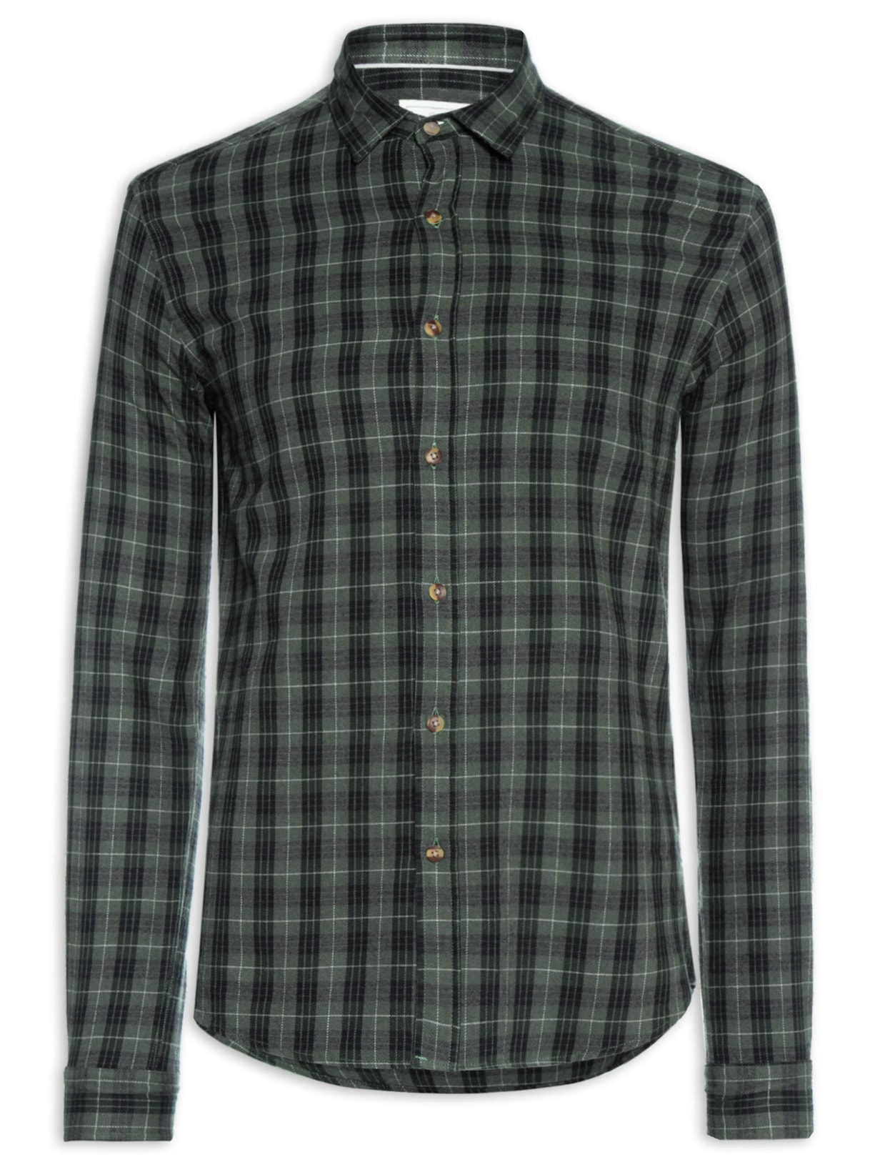 Camisa Masculina Flanela Fio Tinto Xadrez - Verde