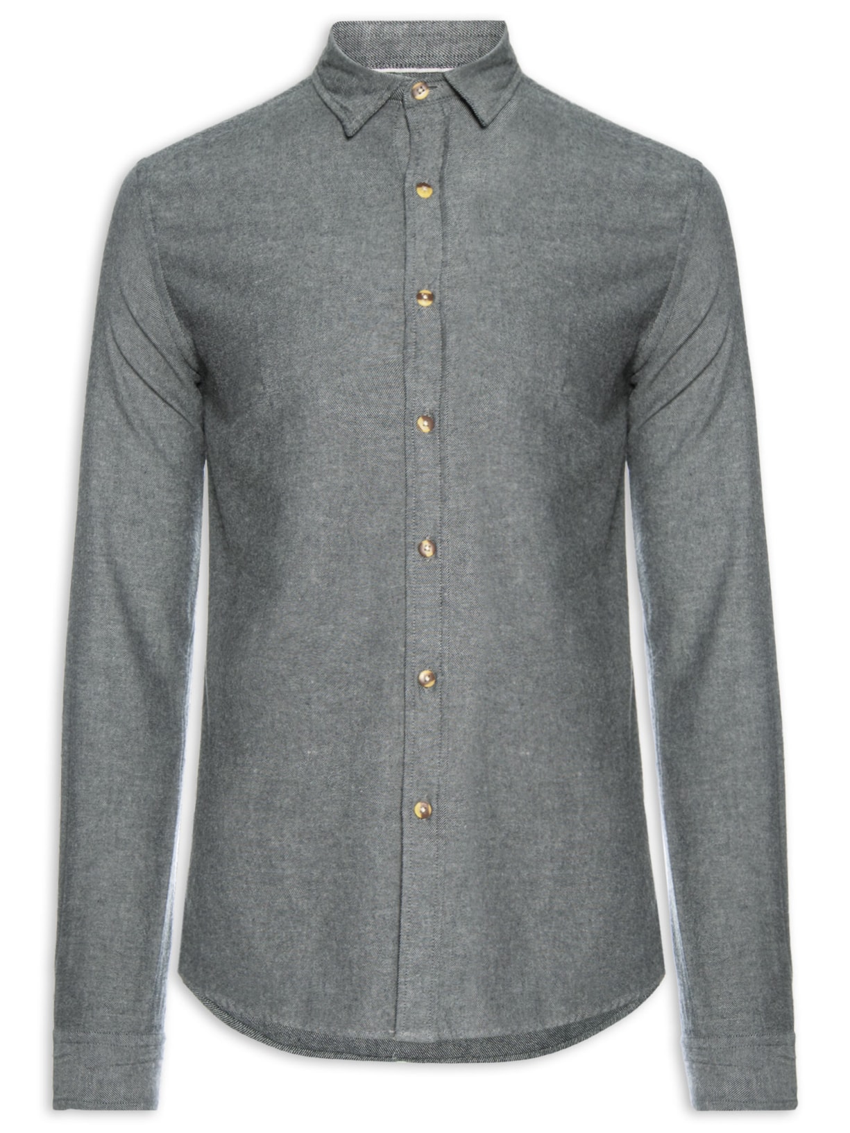 Camisa Masculina Flanela Mescla Cinza Pineapple