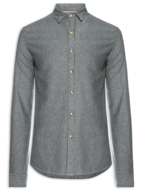 Camisa Masculina Flanela Mescla - Cinza