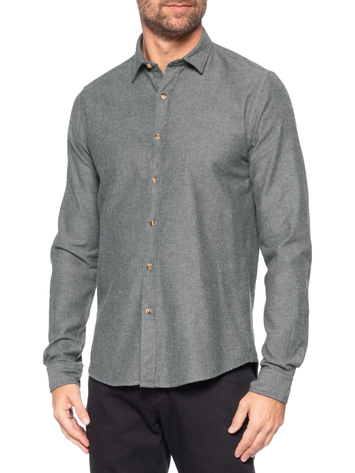 Camisa Masculina Flanela Mescla Cinza Pineapple