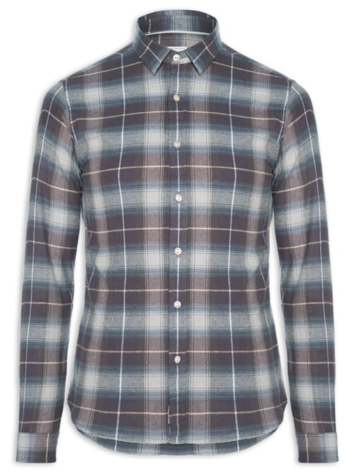 Camisa Masculina Flanela Montreal Xadrez - Azul