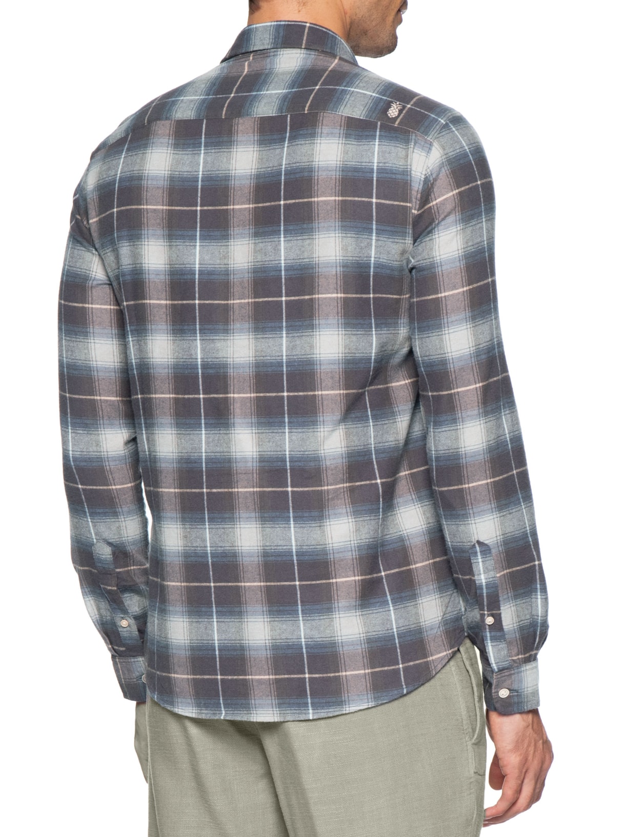 Camisa Masculina Flanela Montreal Xadrez Azul Pineapple