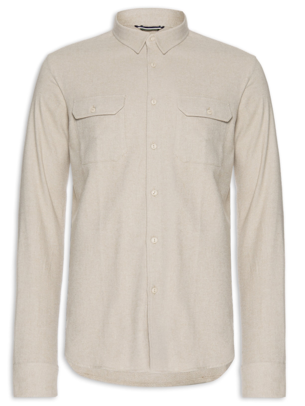 Camisa Masculina Flanela Twill - Bege