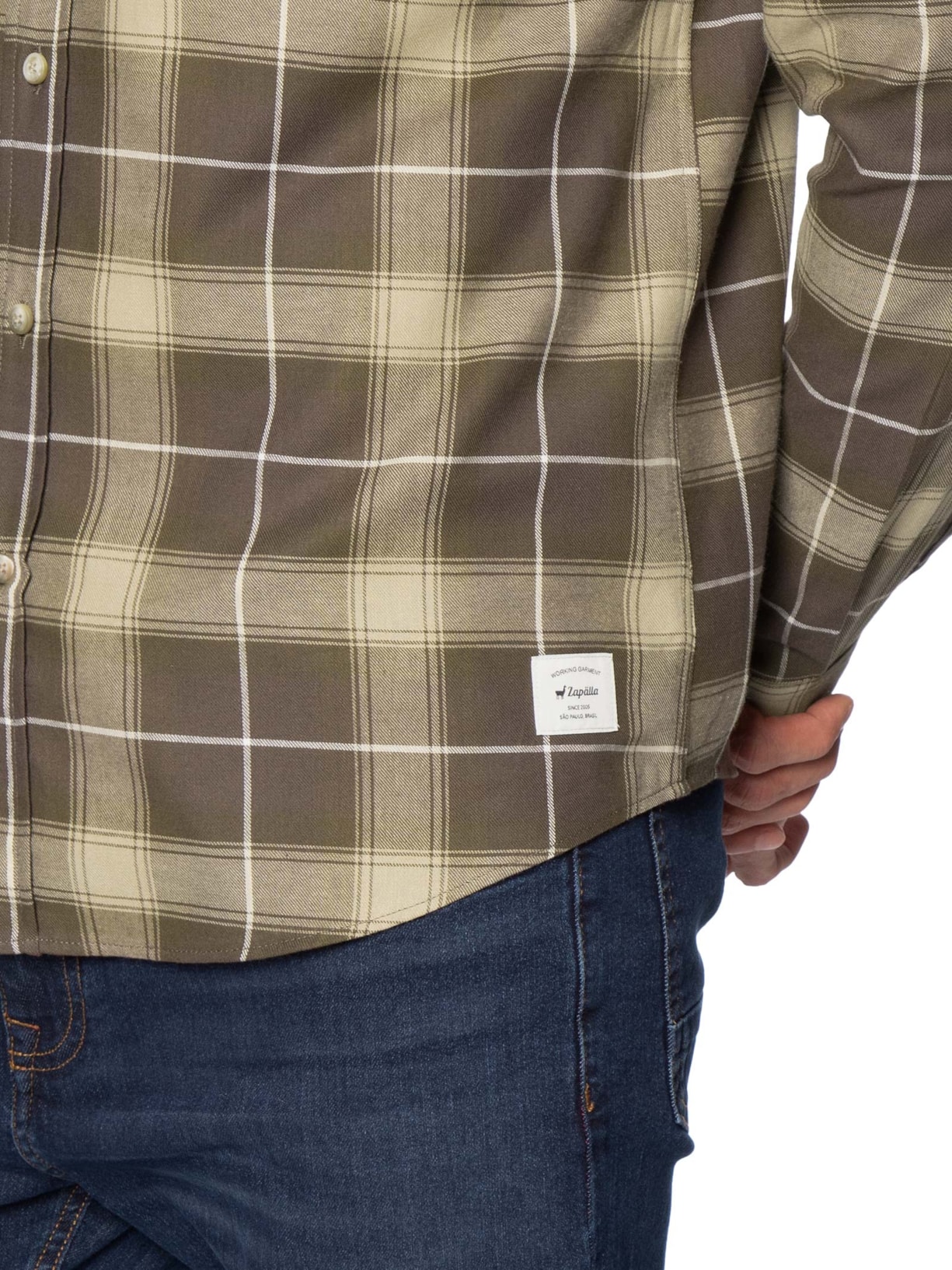 Camisa Masculina Flanela Xadrez Marrom Zapalla