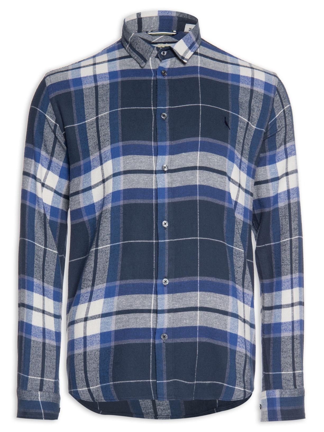 Camisa Masculina Flanela Xadrez Pamplona - Azul