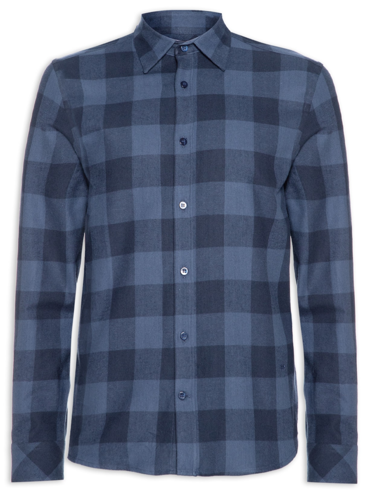Camisa Masculina Flanelada Xadrez Ale Manga Longa - Azul
