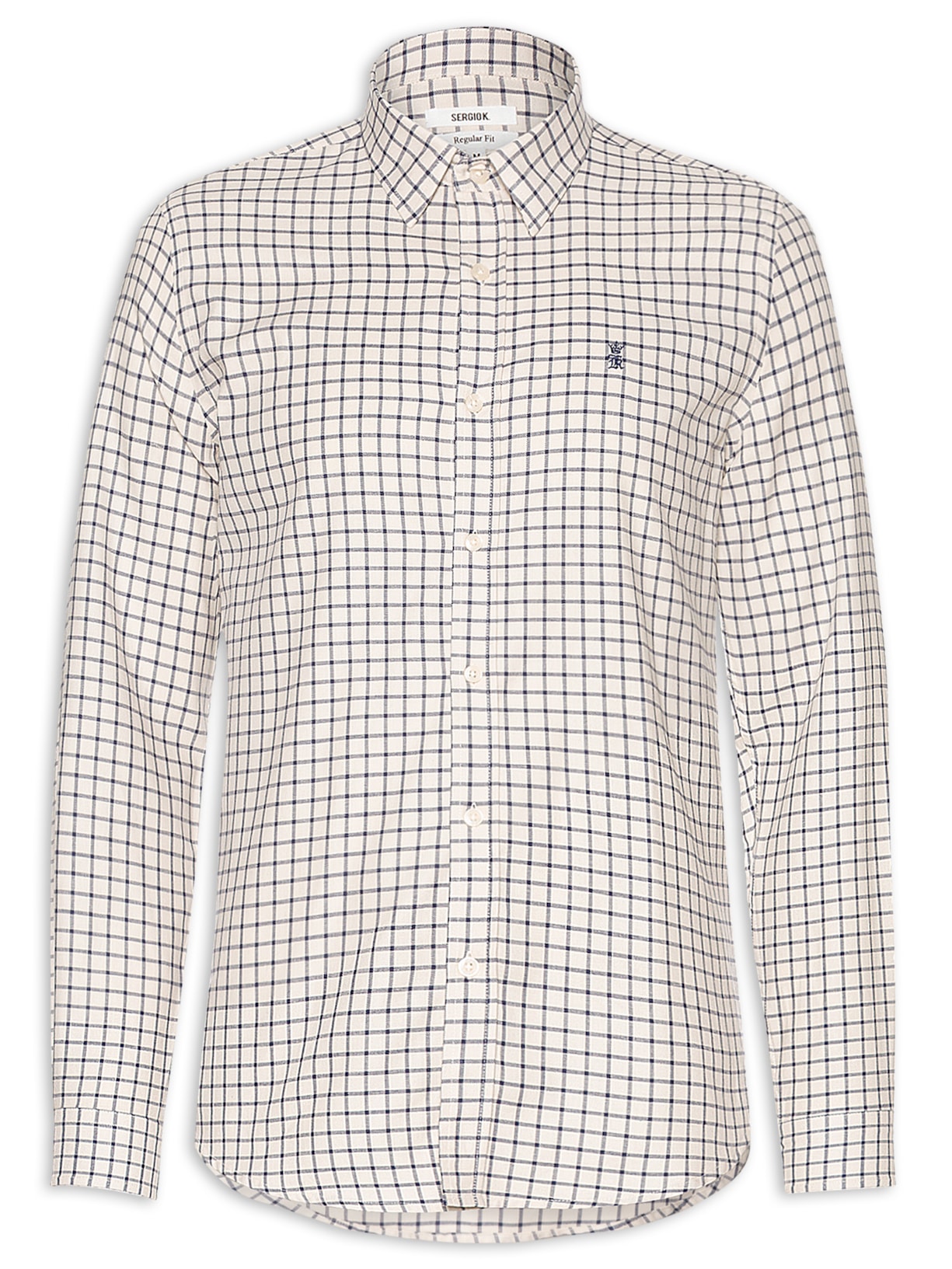 Camisa Masculina Flannel Mini Quadros - Off White