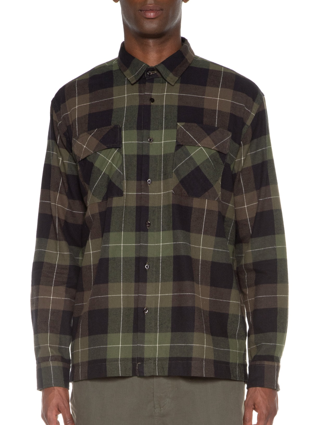 Camisa Masculina Flannel Plaid Manga Longa Verde Osklen