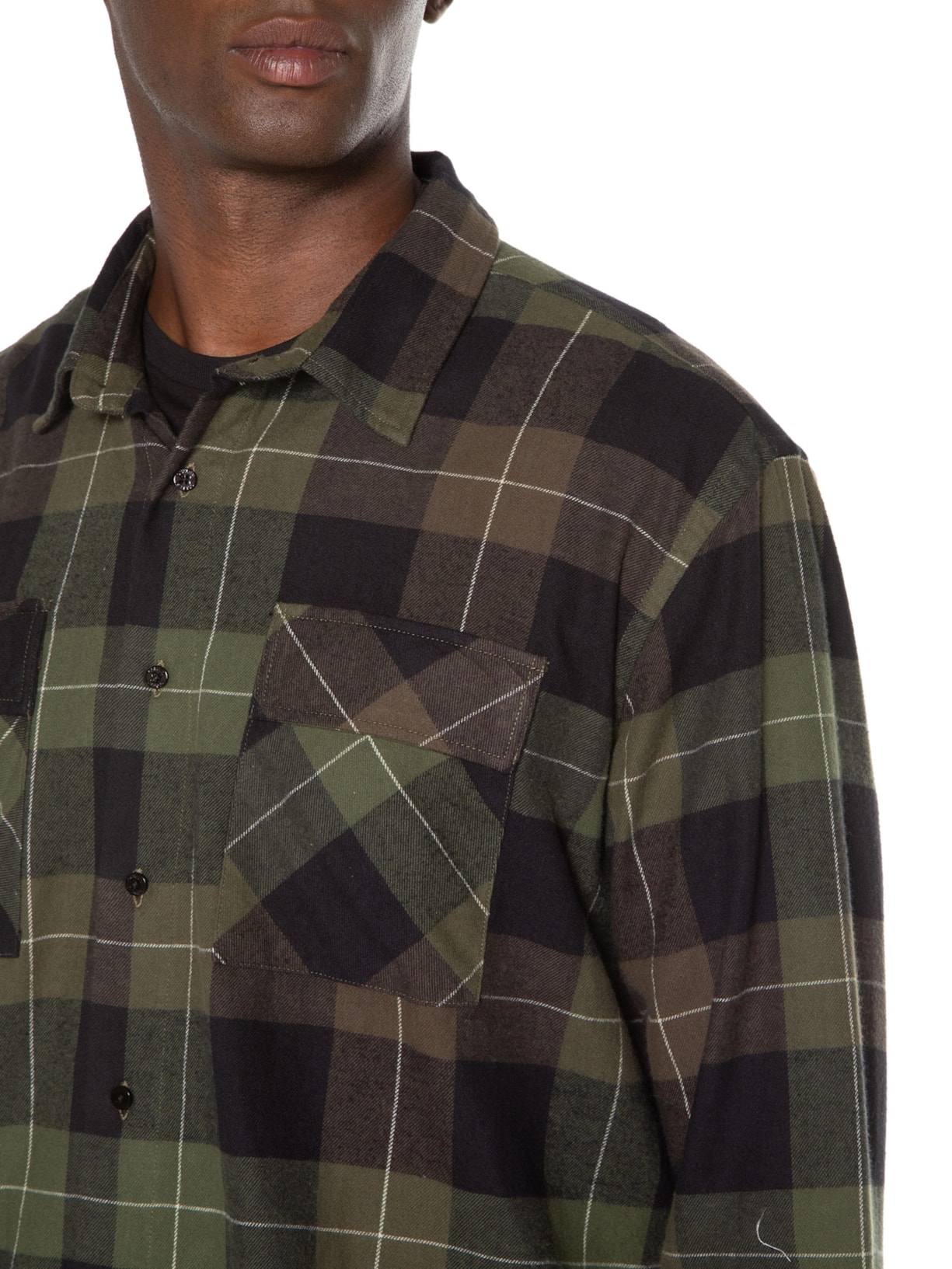 Camisa Masculina Flannel Plaid Manga Longa Verde Osklen
