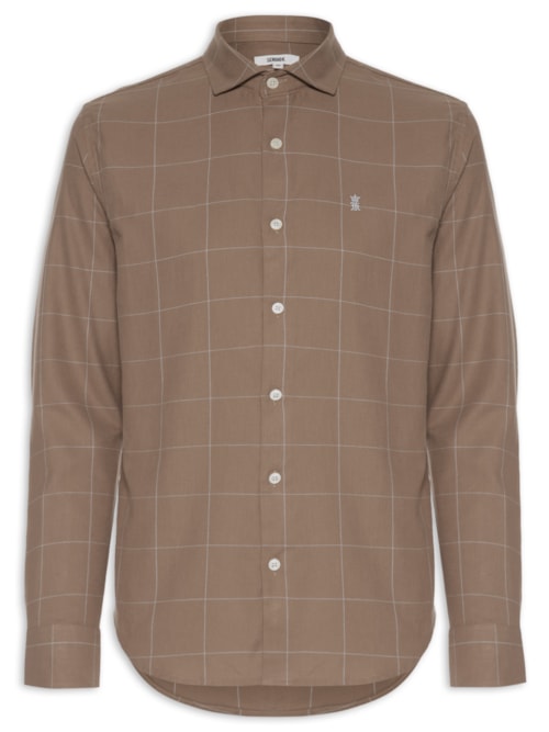 Camisa Masculina Flannel Quadros – Marrom