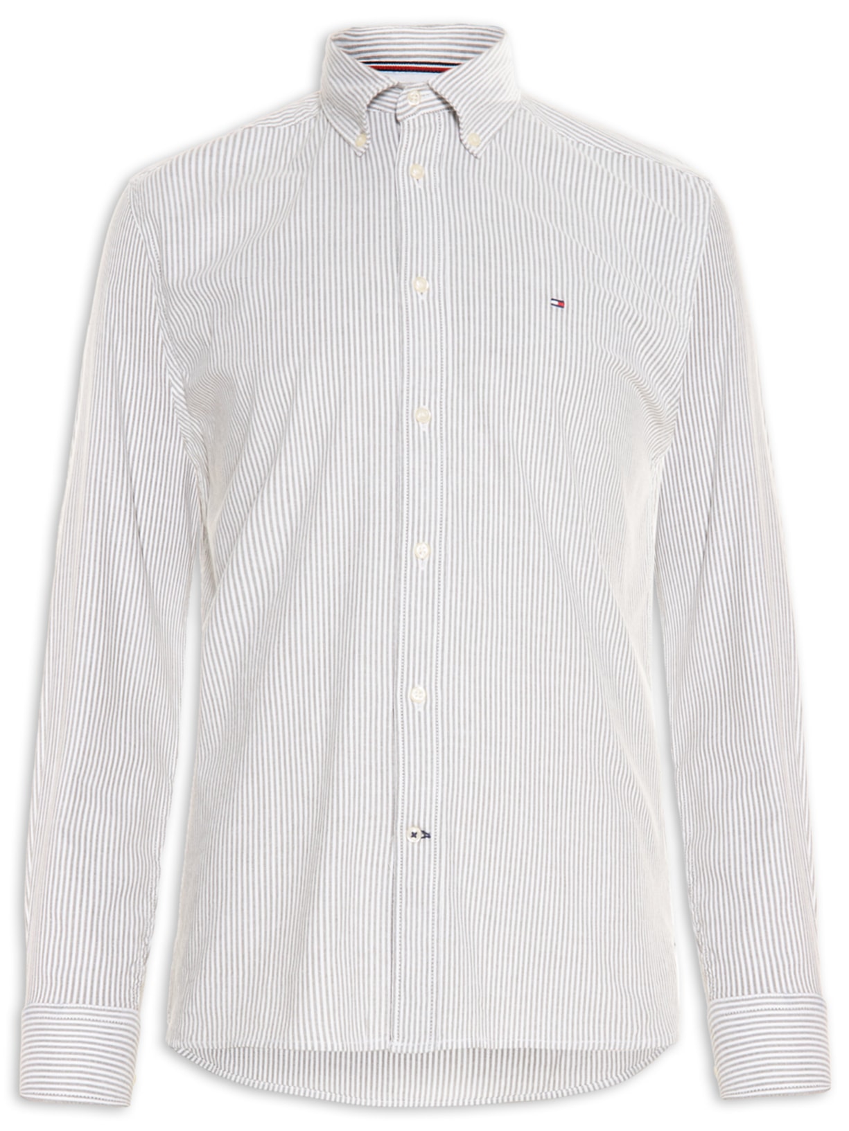 Camisa Masculina Flex Oxford Stripe - Verde