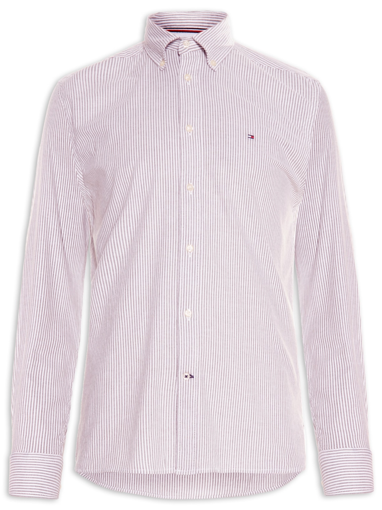 Camisa Masculina Flex Oxford Stripe - Vermelho