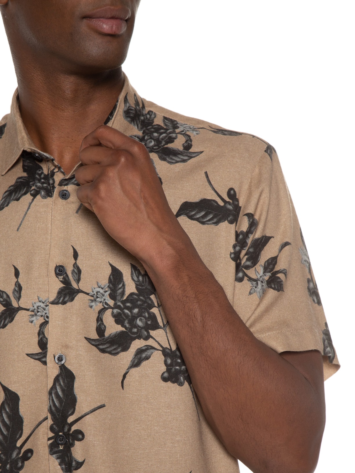 Urbô Camisa Masculina Folha De Guaraná Bege - Main Image