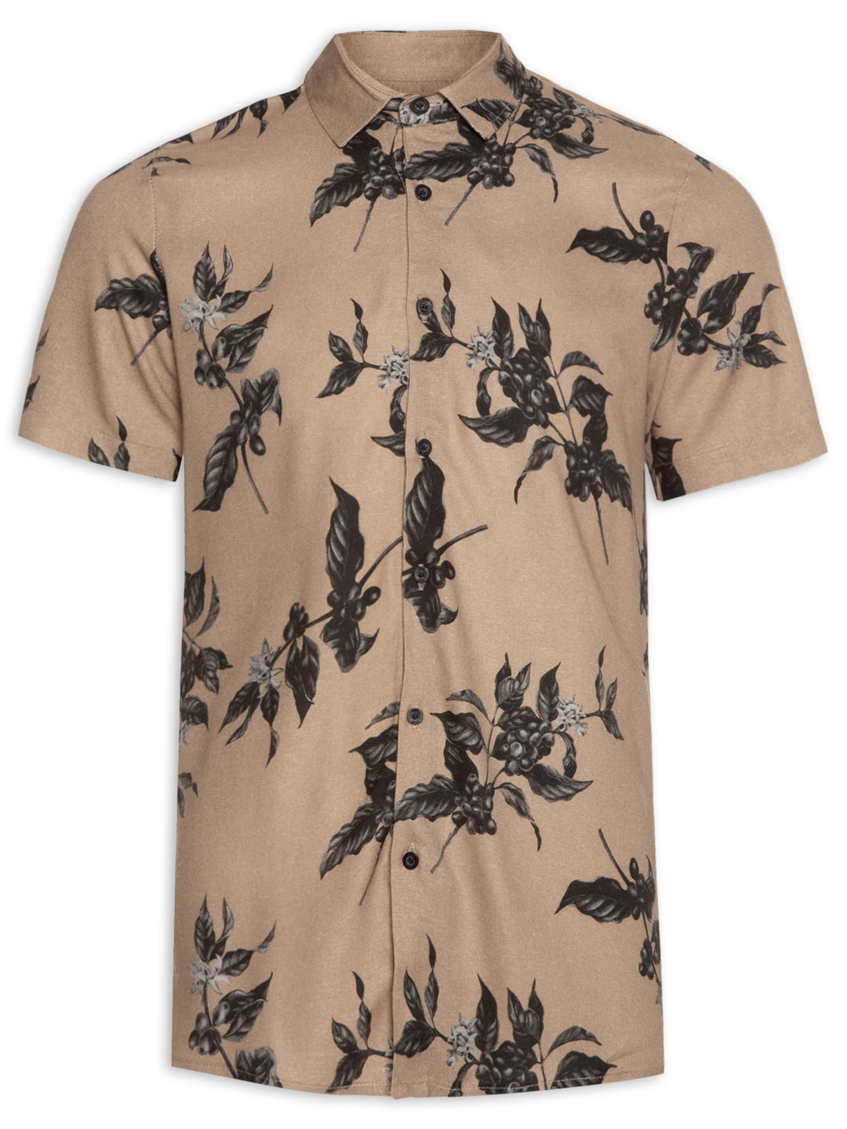 Camisa Masculina Folha De Guaraná - Bege