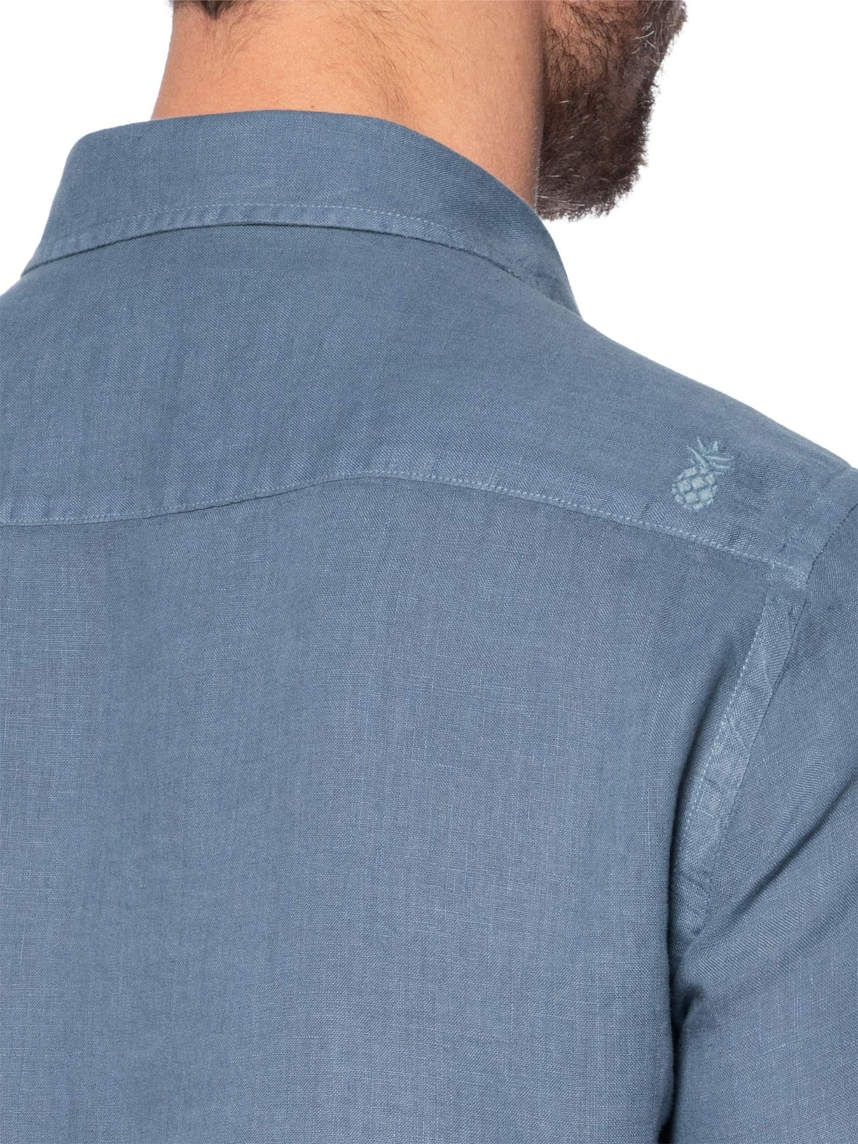 Camisa Masculina Formentera 100% Linho Azul Pineapple