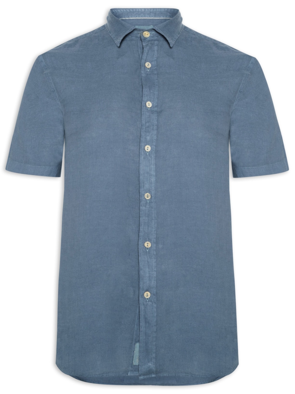 Camisa Masculina Formentera 100% Linho Azul Pineapple