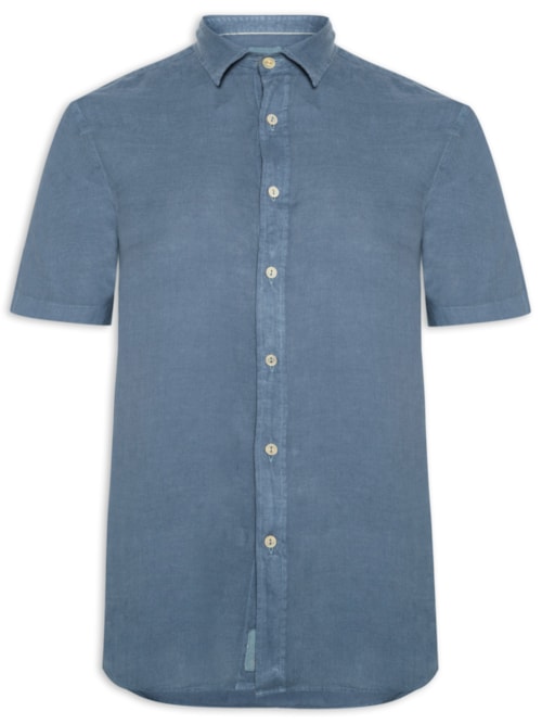Camisa Masculina Formentera 100% Linho - Azul