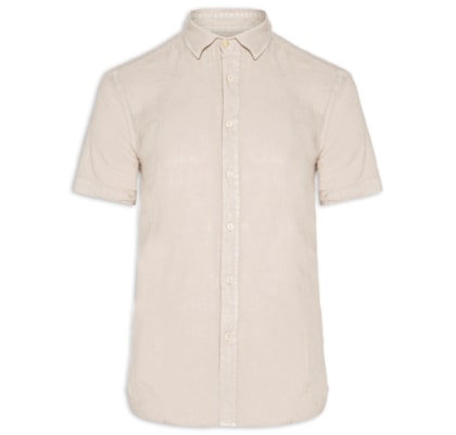 Camisa Masculina Formentera 100% Linho Manga Curta - Bege