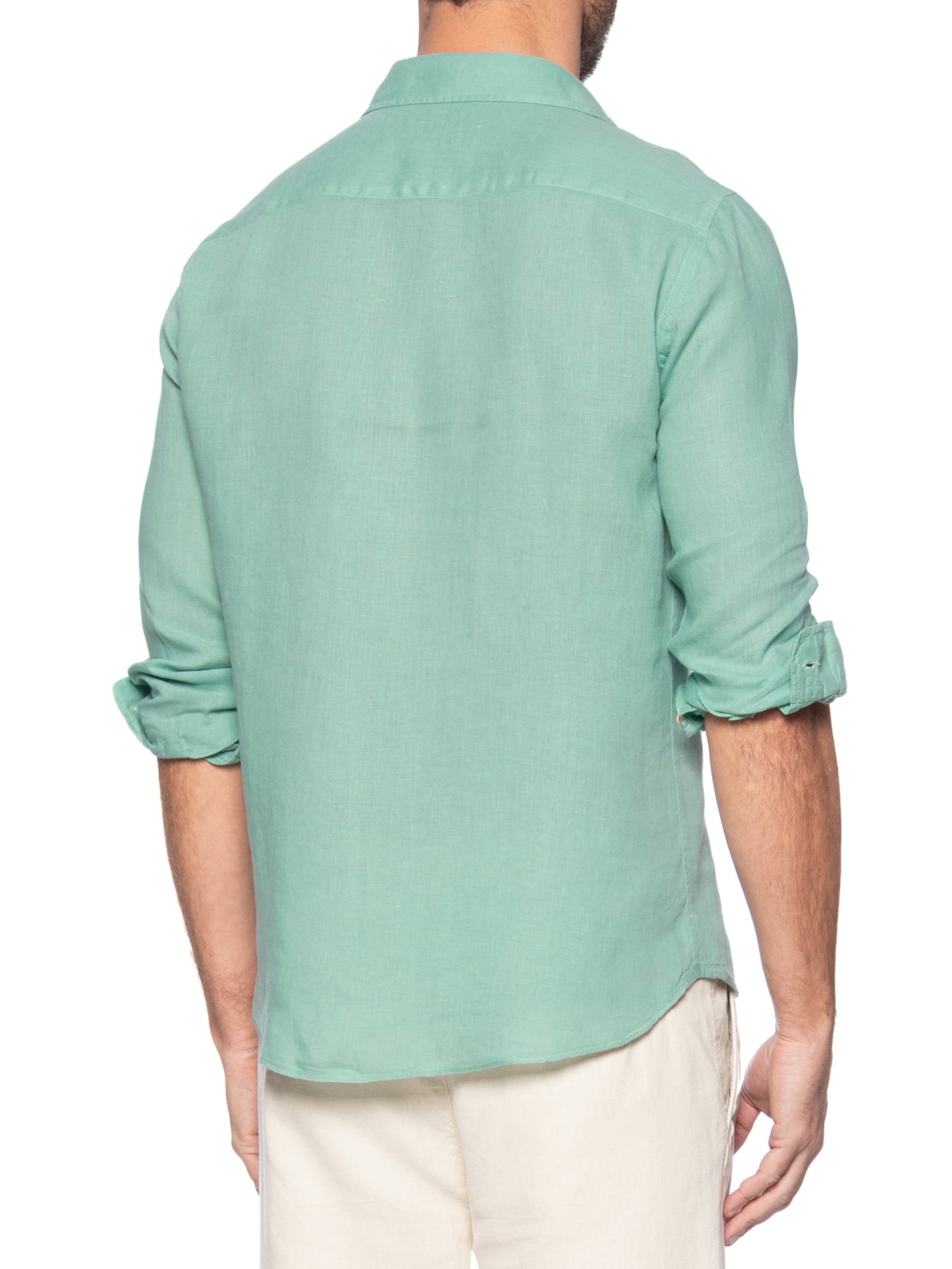 Camisa Masculina Formentera 100% Linho Verde Pineapple