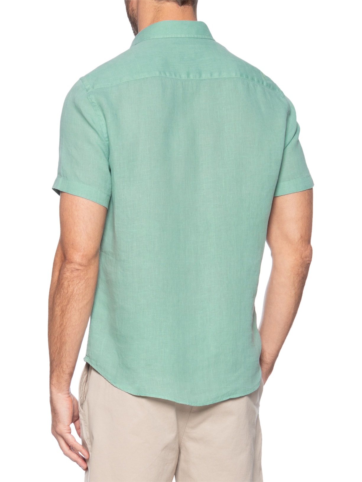 Camisa Masculina Formentera 100% Linho Verde Pineapple