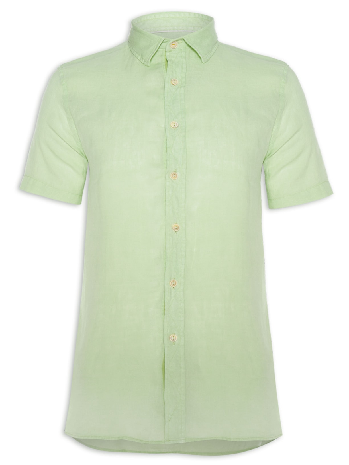 Camisa Masculina Formentera Linho Manga Curta - Verde