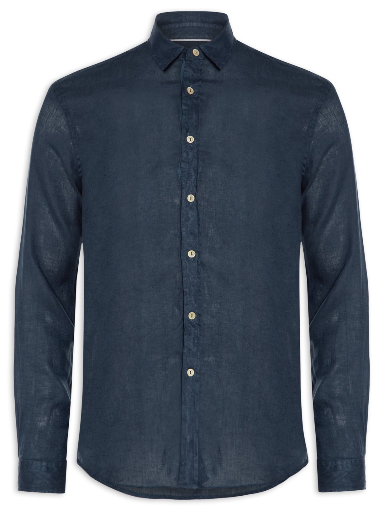 Camisa Masculina Formentera Linho Manga Longa - Azul