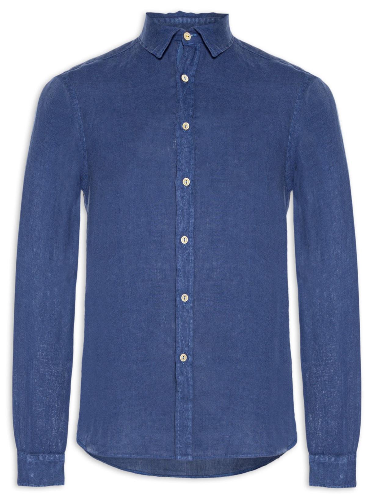 Camisa Masculina Formentera Linho Manga Longa - Azul