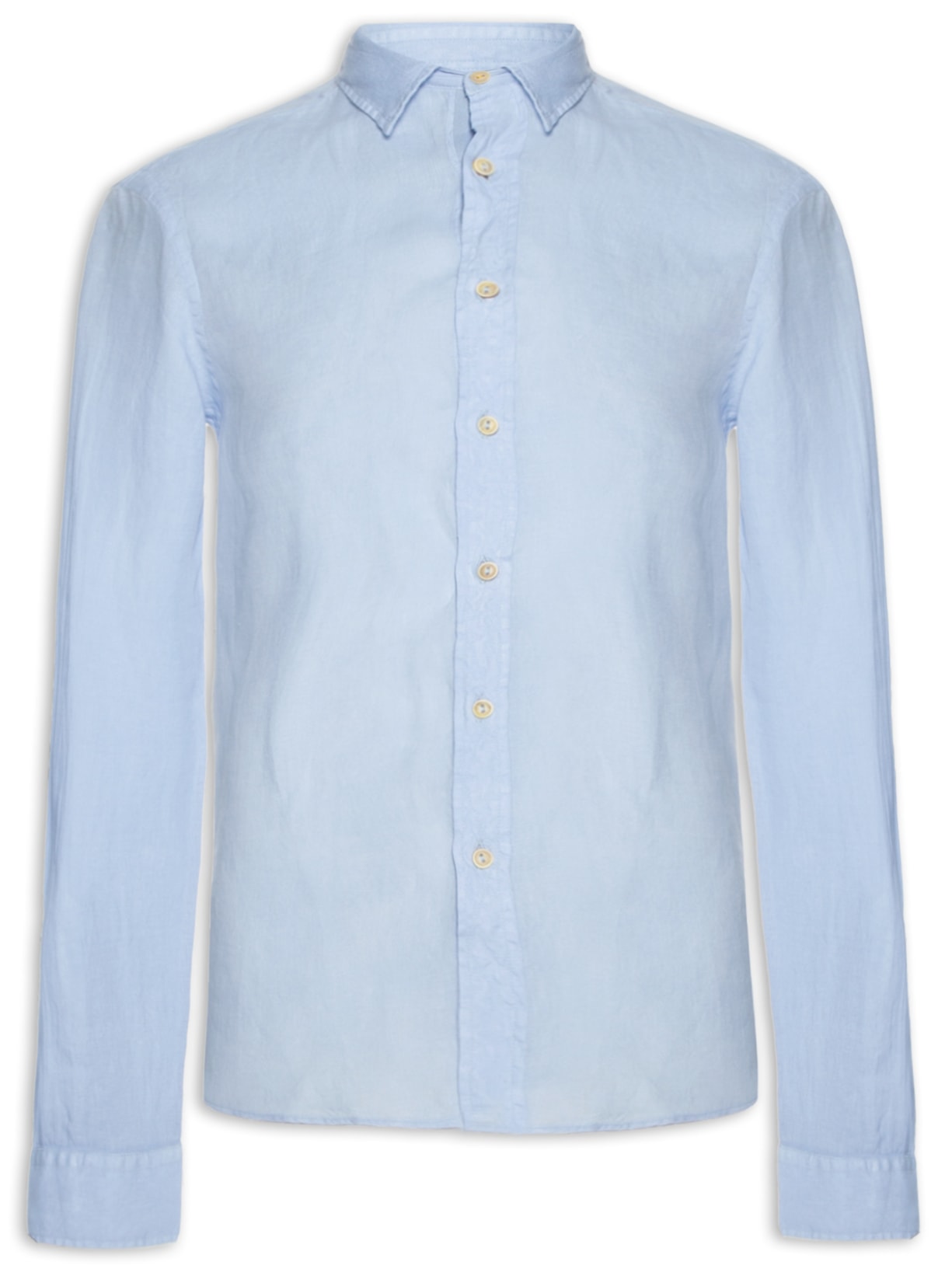 Camisa Masculina Formentera Linho Manga Longa - Azul