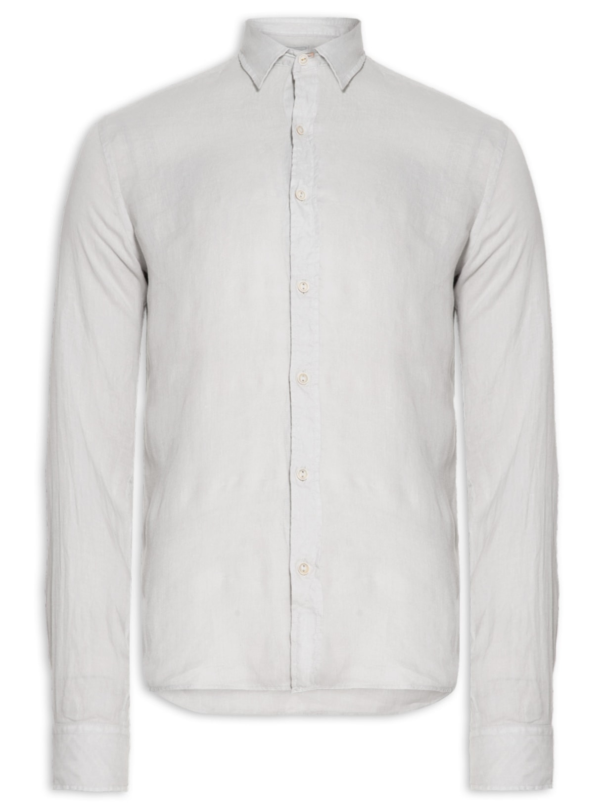 Camisa Masculina Formentera Linho Manga Longa - Cinza