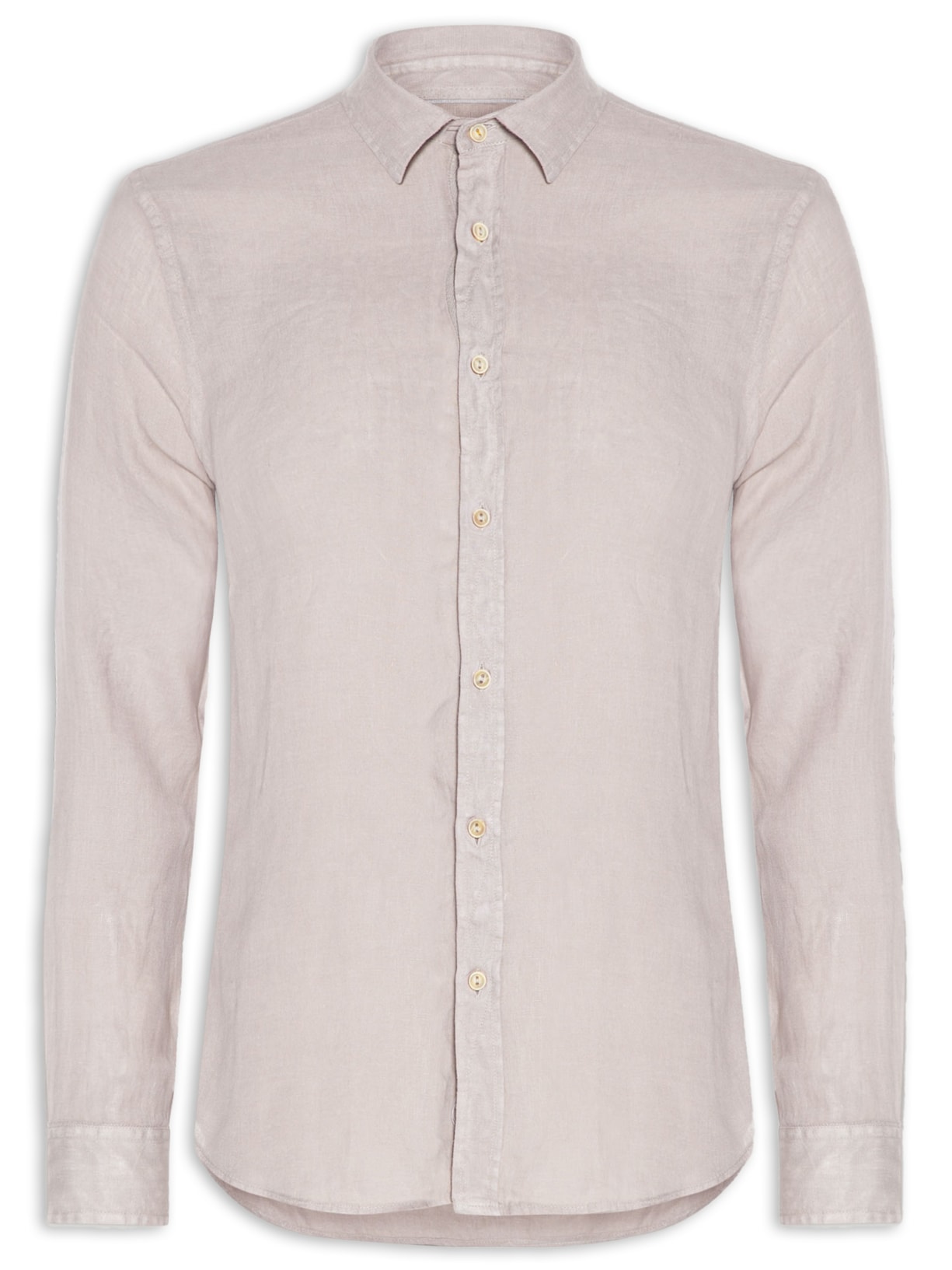 Camisa Masculina Formentera Linho Manga Longa - Cinza