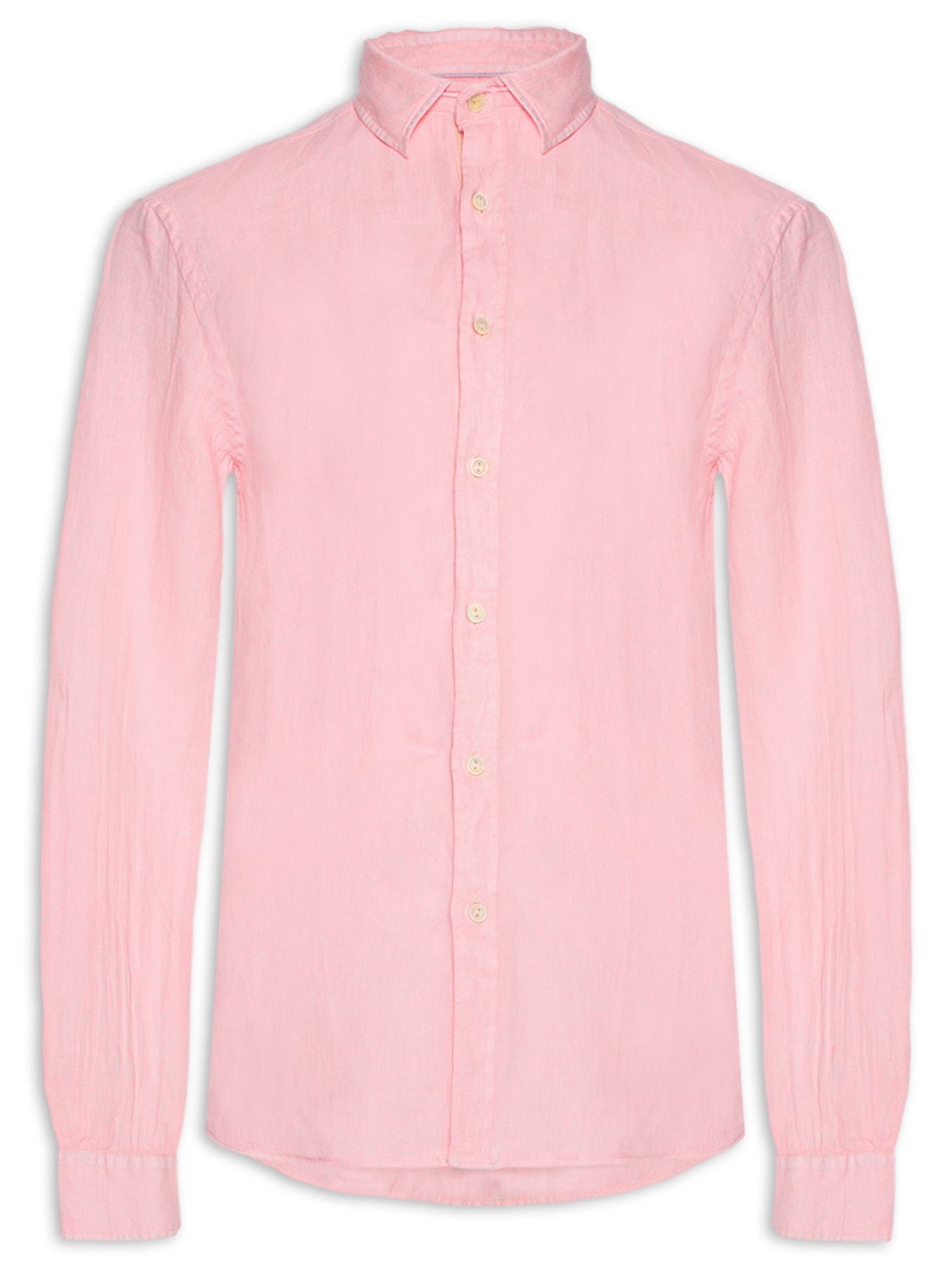 Camisa Masculina Formentera Linho Manga Longa - Rosa