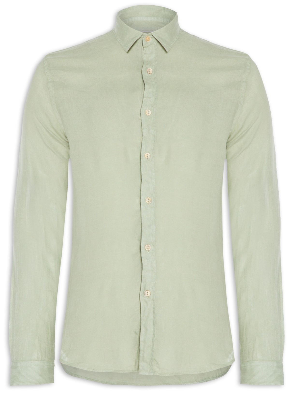 Camisa Masculina Formentera Linho Manga Longa - Verde