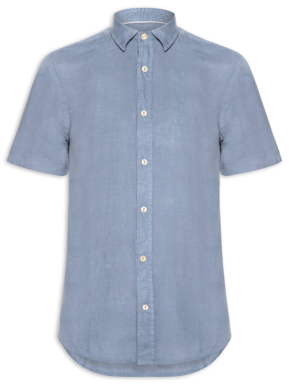Camisa Masculina Formentera Puro Linho Azul Pineapple