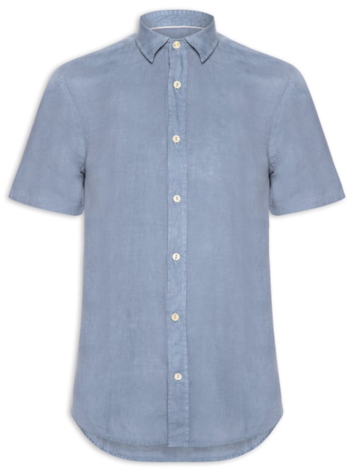 Camisa Masculina Formentera Puro Linho - Azul