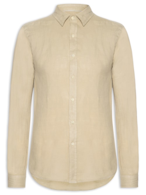 Camisa Masculina Formentera Puro Linho - Bege