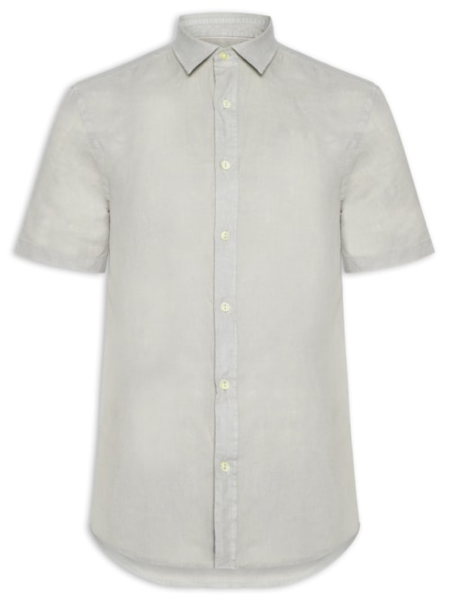 Camisa Masculina Formentera Puro Linho - Cinza