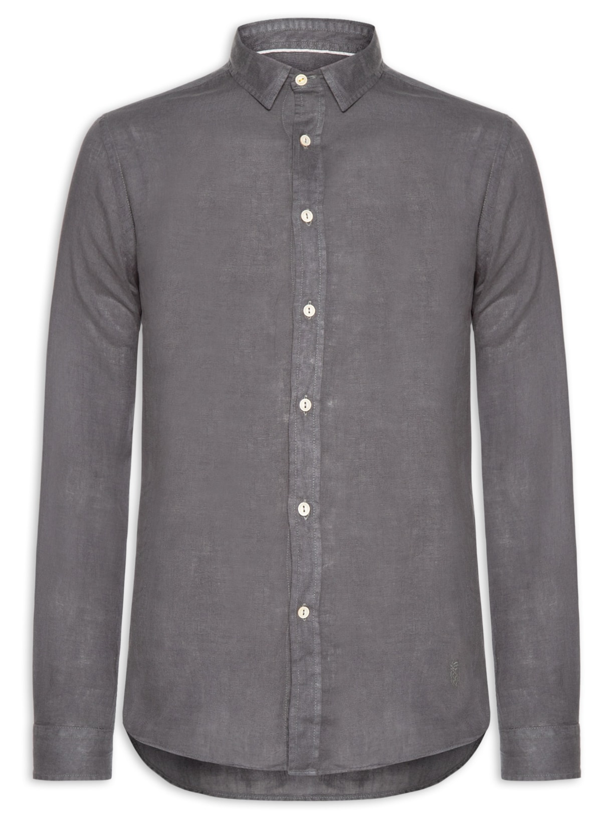 Camisa Masculina Formentera Puro Linho Preto Pineapple