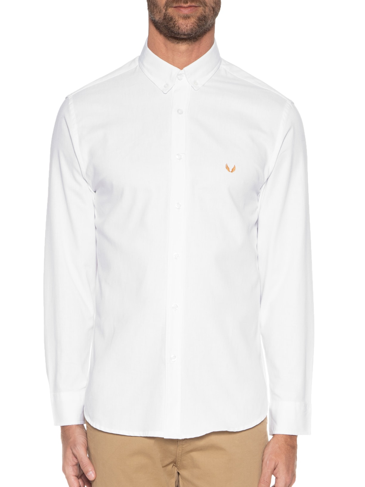 Camisa Masculina Fun Básica Oxfoard Olly Branco Spirito Santo