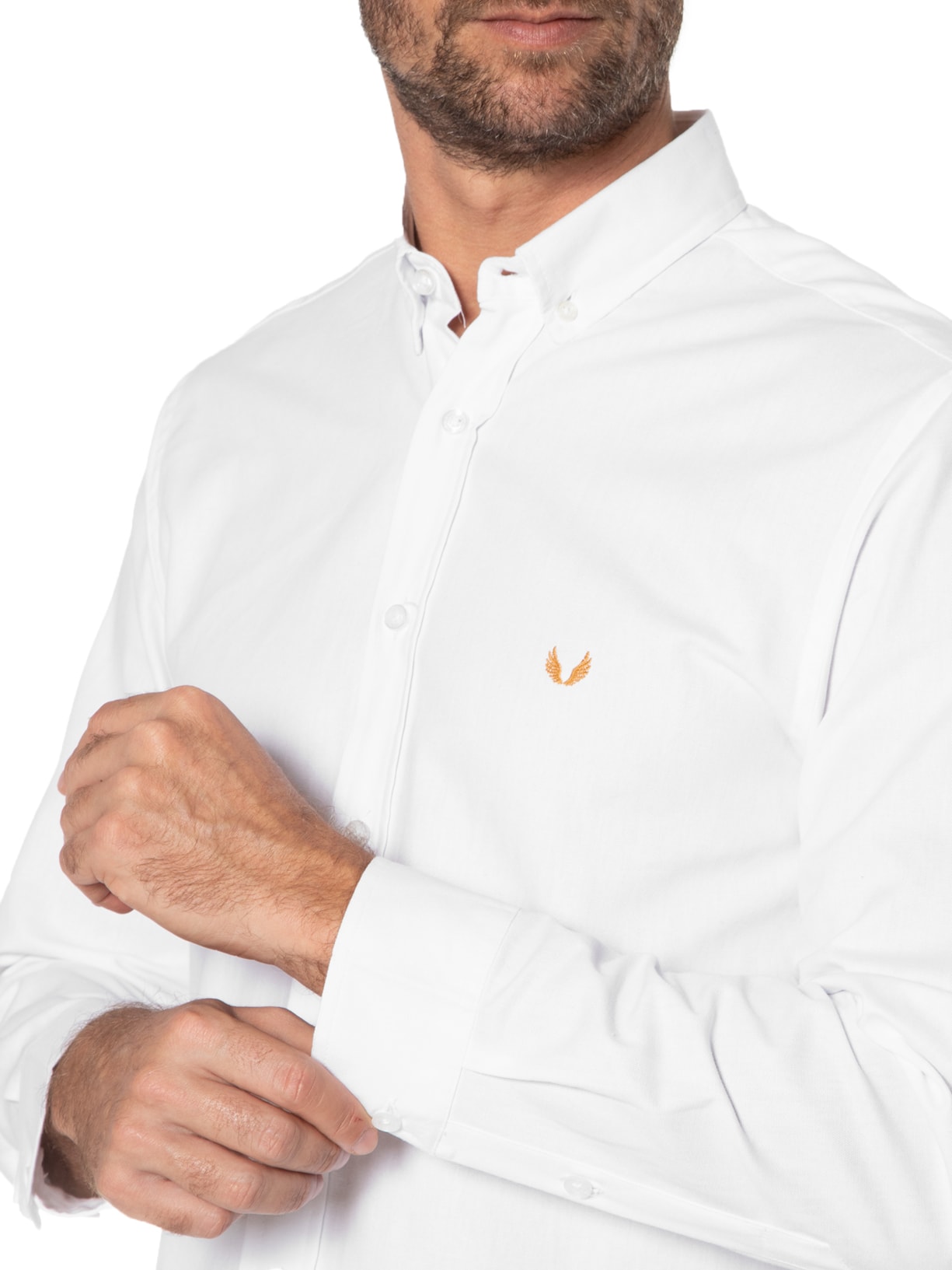 Camisa Masculina Fun Básica Oxfoard Olly Branco Spirito Santo