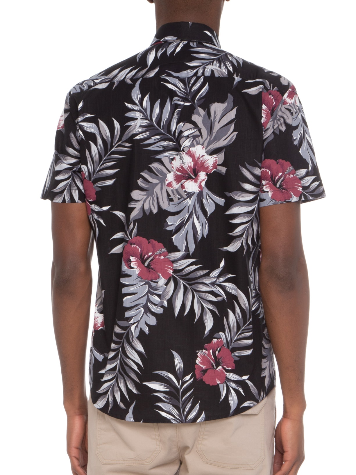 Camisa Masculina Fun Hibiscus Preto Spirito Santo