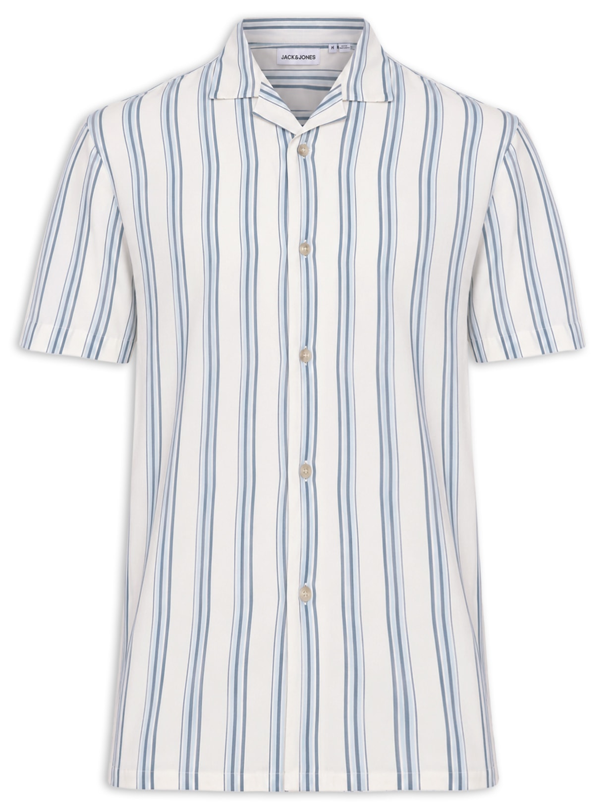 Camisa Masculina Gola Resort Listrada Azul Jack & Jones