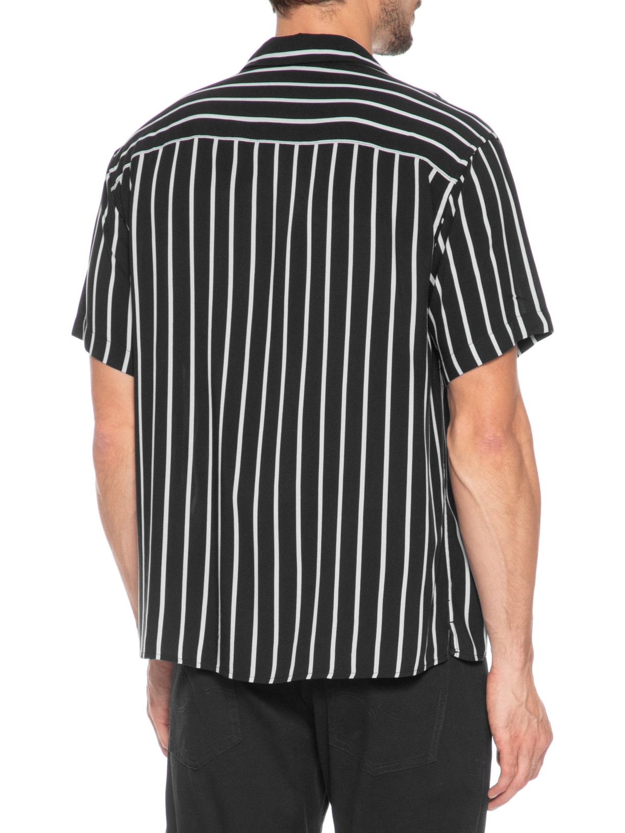 Camisa Masculina Gola Resort Listrada Preto Jack & Jones