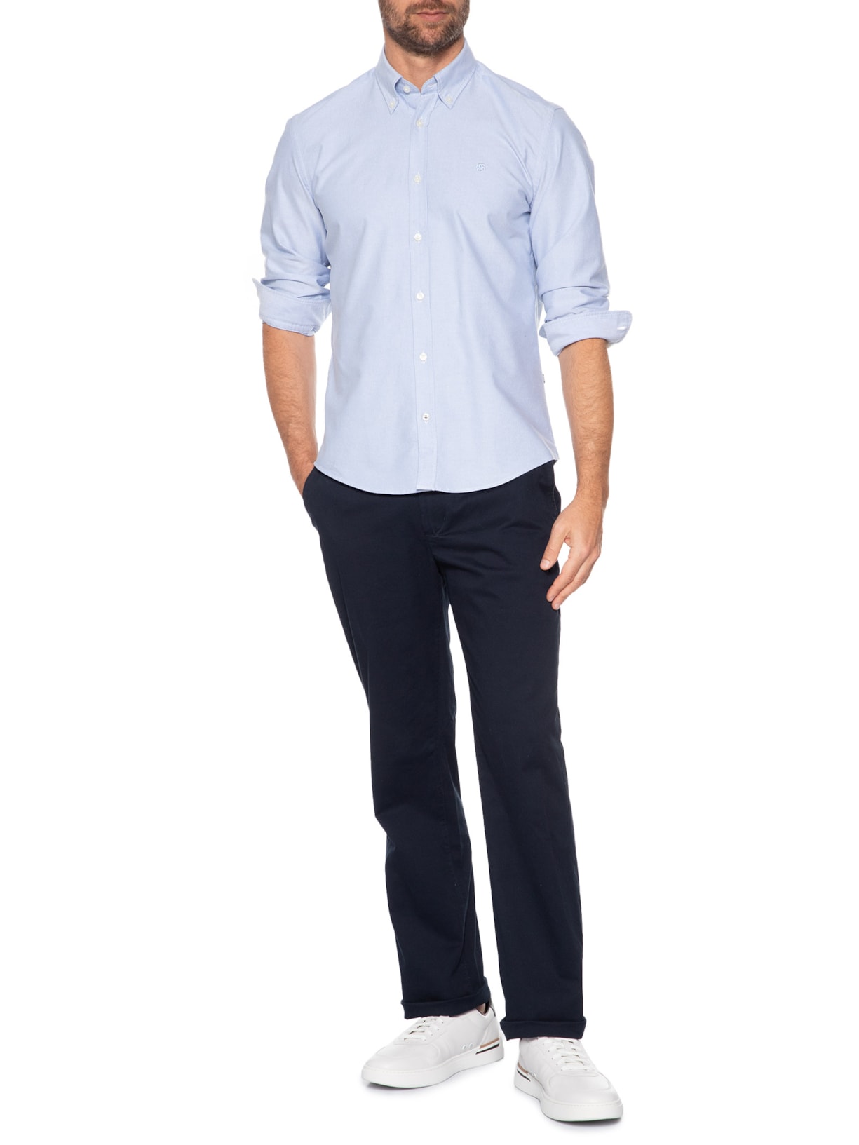 Camisa Masculina H-Liam 01 Azul Boss