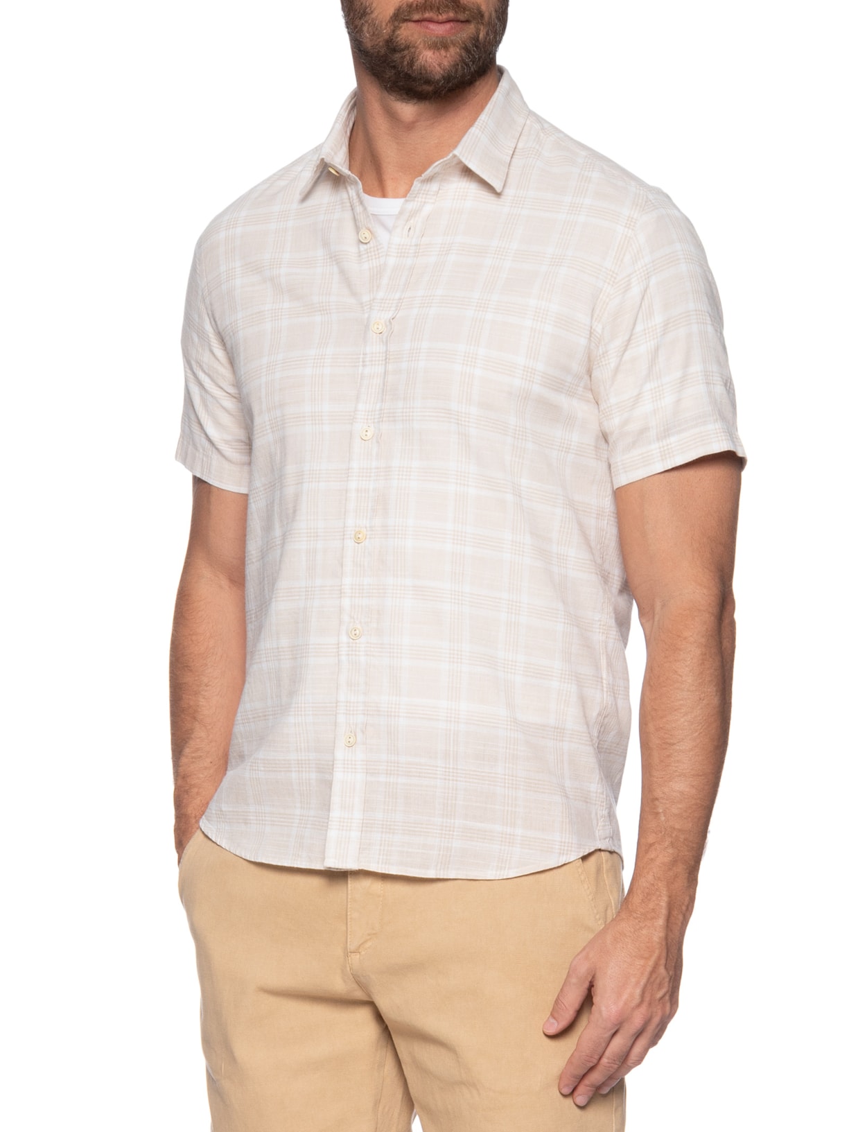 Camisa Masculina Hamê Bege Pineapple